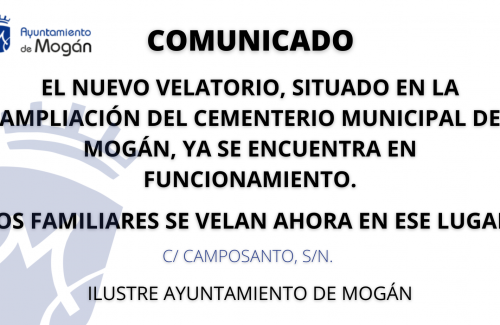 COMUNICADO: En funcionamiento el nuevo velatorio en el Cementerio Municipal de Mogán