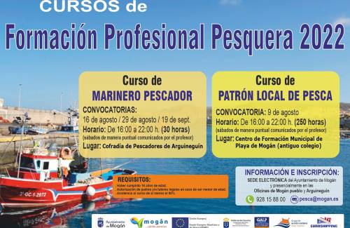 Mogán ofrece los cursos Marinero Pescador y Patrón de Pesca Local de forma gratuita