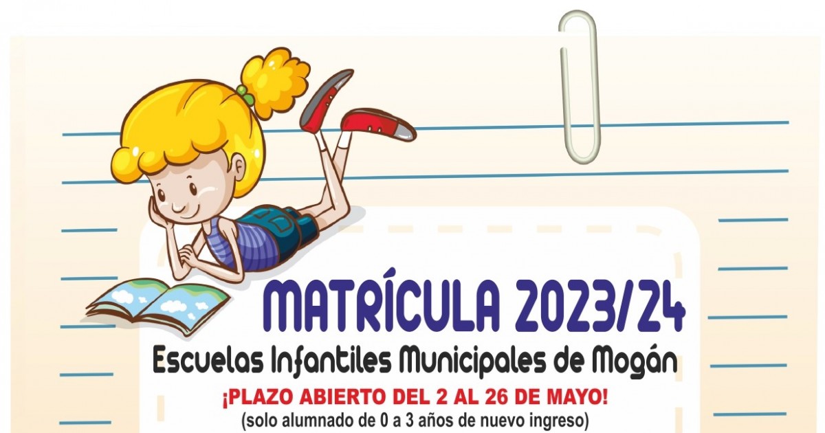 Mogán abre el plazo de inscripción  en las escuelas infantiles municipales  del 2 al 26 de mayo