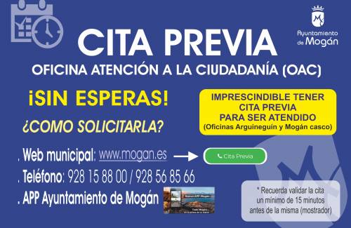 Las Oficinas de Atención a la Ciudadanía de Mogán reanudan el lunes la atención presencial con cita previa