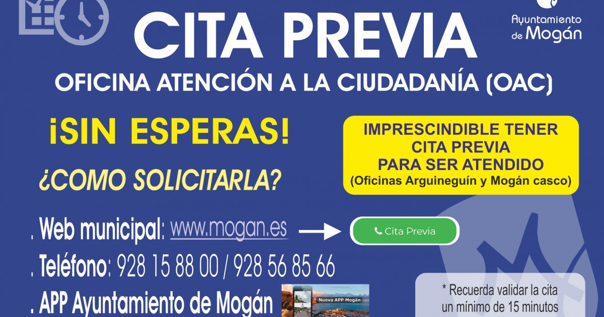 Las Oficinas de Atención a la Ciudadanía de Mogán reanudan el lunes la atención presencial con cita previa