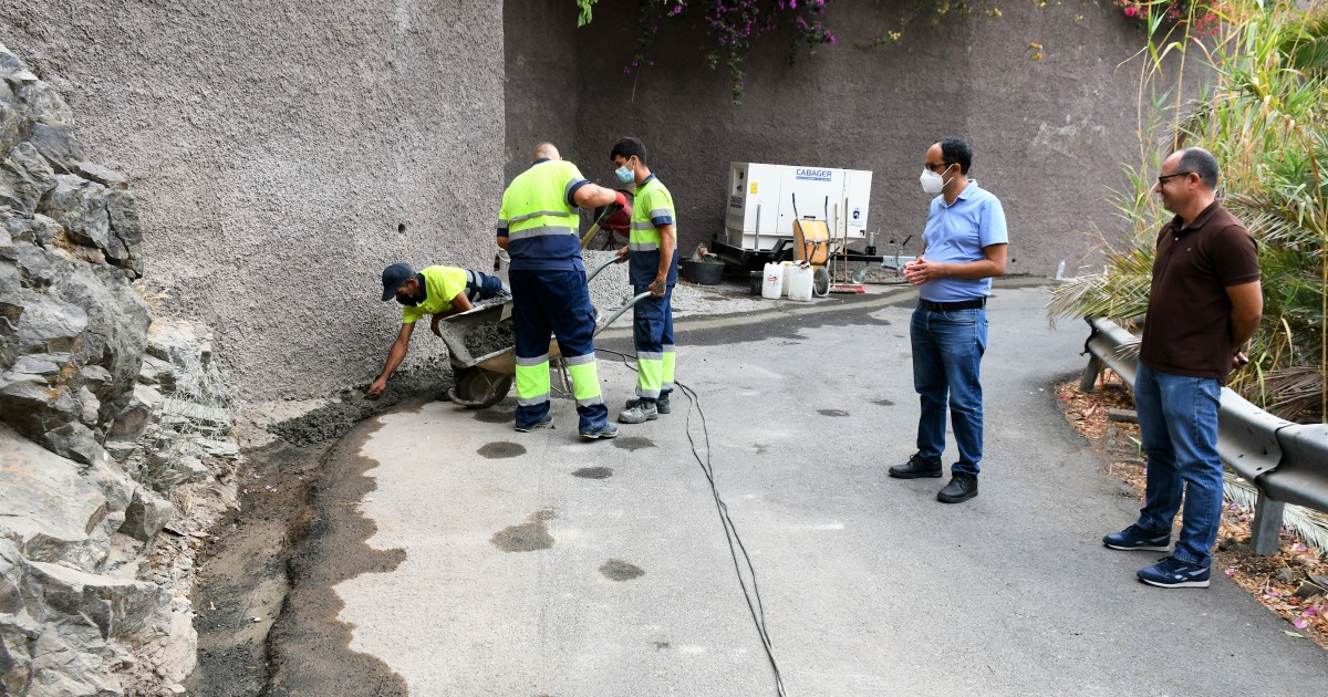 El Ayuntamiento de Mogán  renueva 350 metros de la red de  abastecimiento en El Sao