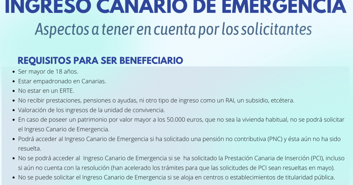 INFORMACIÓN:  Ingreso Canario de Emergencia