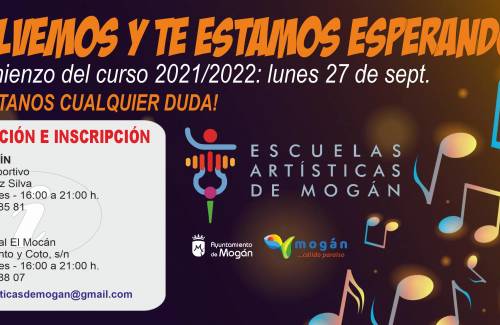 El nuevo curso de las Escuelas Artísticas  de Mogán comienza el 27 de septiembre