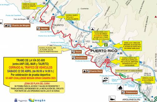 Restricciones de tráfico del 22 de abril por el Anfi Challenge Mogán Gran Canaria