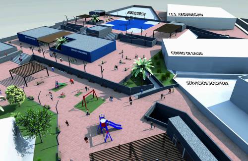 El Ayuntamiento de Mogán refuerza la seguridad de los edificios colindantes a la obra del aparcamiento de Arguineguín