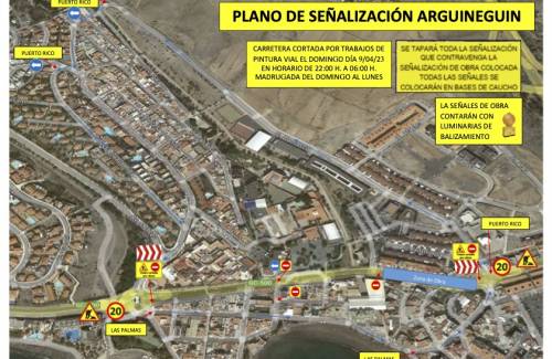 AVISO: Corte de la GC-500 desde la rotonda de acceso a Arguineguín hasta la rotonda de Cola de la Ballena
