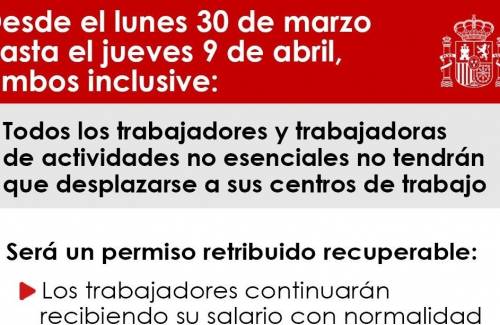 Los trabajadoras y trabajadores de actividades no esenciales deben quedarse en casa hasta el 9 de abril