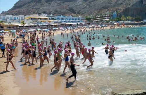 Nikolai Olsen y Elena Sarmiento, vencedores de la XVI Travesía a Nado Eufemiano Verde de Mogán