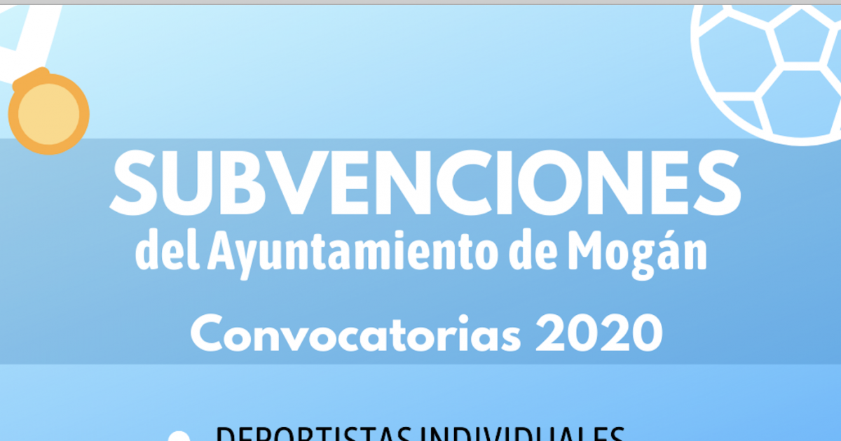 Mogán abre mañana las convocatorias de subvenciones para deportistas y entidades deportivas