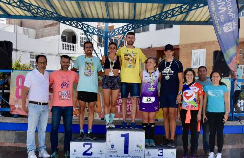 Alberto Cabrera y Davinia Mejías, ganadores de la distancia de 10 kilómetros de la Carrera Popular de Arguineguín 2020
