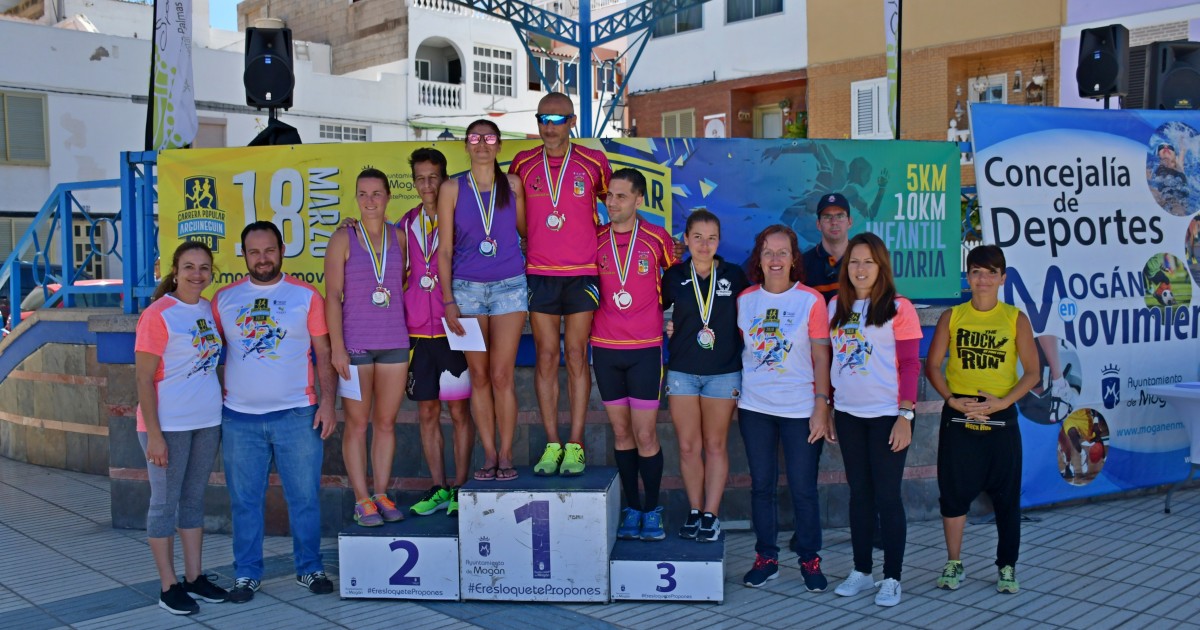 Carlos Sirwani y Juani Espino ganan la distancia absoluta de 10 kilómetros de la Carrera Popular de Arguineguín 2018
