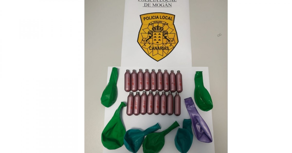 La Policía Local de Mogán intercepta  venta de 'gas de la risa' en Puerto Rico