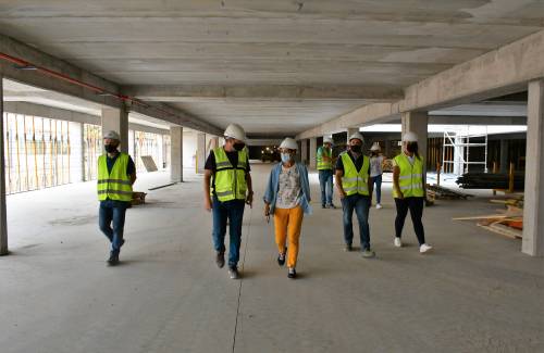 Gran avance de las obras del edificio  de aparcamientos en Arguineguín