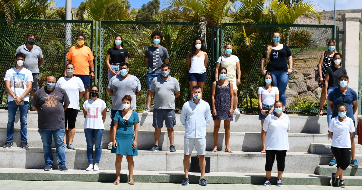 La alcaldesa de Mogán felicita a monitores, personal de atención al cliente, de mantenimiento y limpieza del Servicio Municipal de Deportes por su labor en el estado de alarma