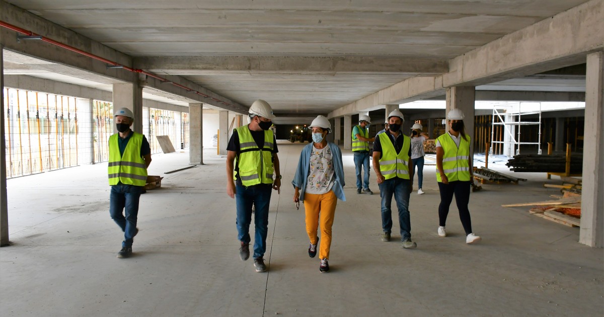 Gran avance de las obras del edificio  de aparcamientos en Arguineguín